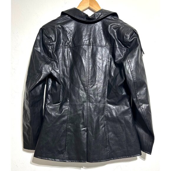 Oyrosy Womens Large Genuine black fringed Jacket Blazer Casual - Picture 5 of 11